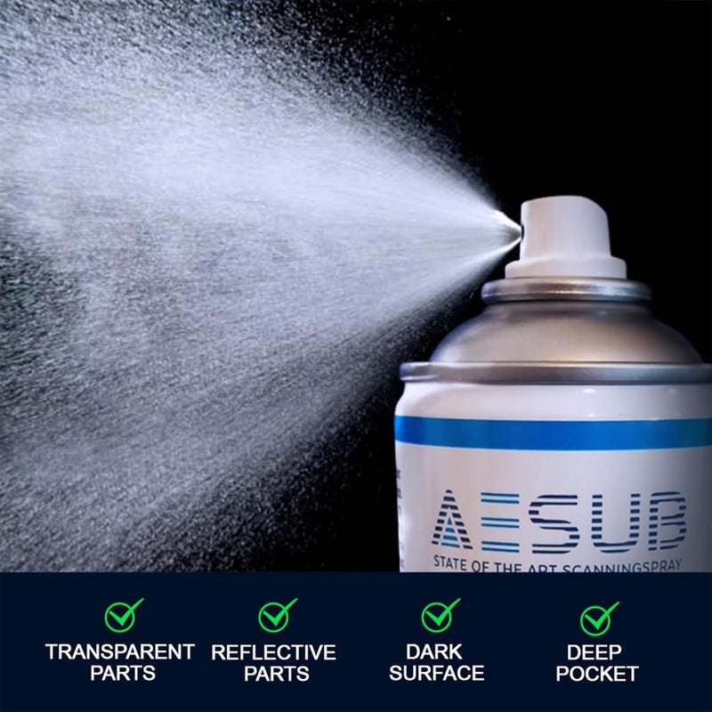 3DMakerpro Store AESUB Blue Spray for 3D Scanner, Suitable for Reflective, Transparent Surface or Highly Textured Surfaces 400ml - Image 2